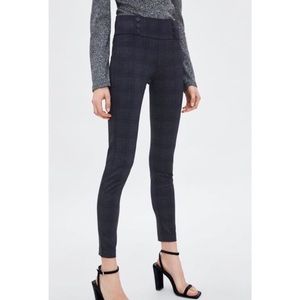 Zara Trafaluc Grey Plaid Leggings